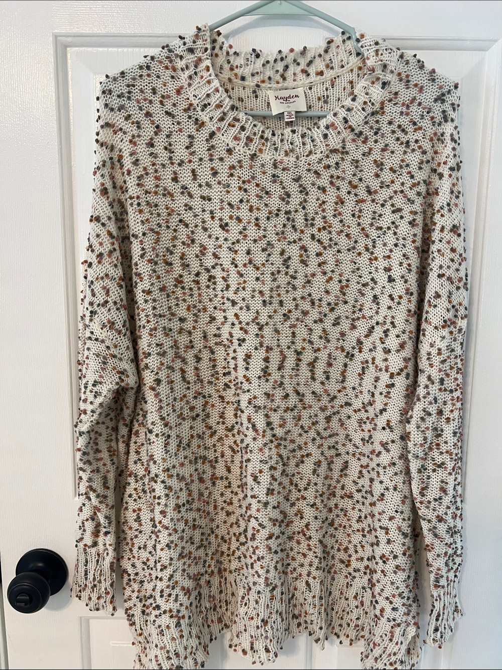 Hayden (1X) Cream Speckled Knit Sweater
